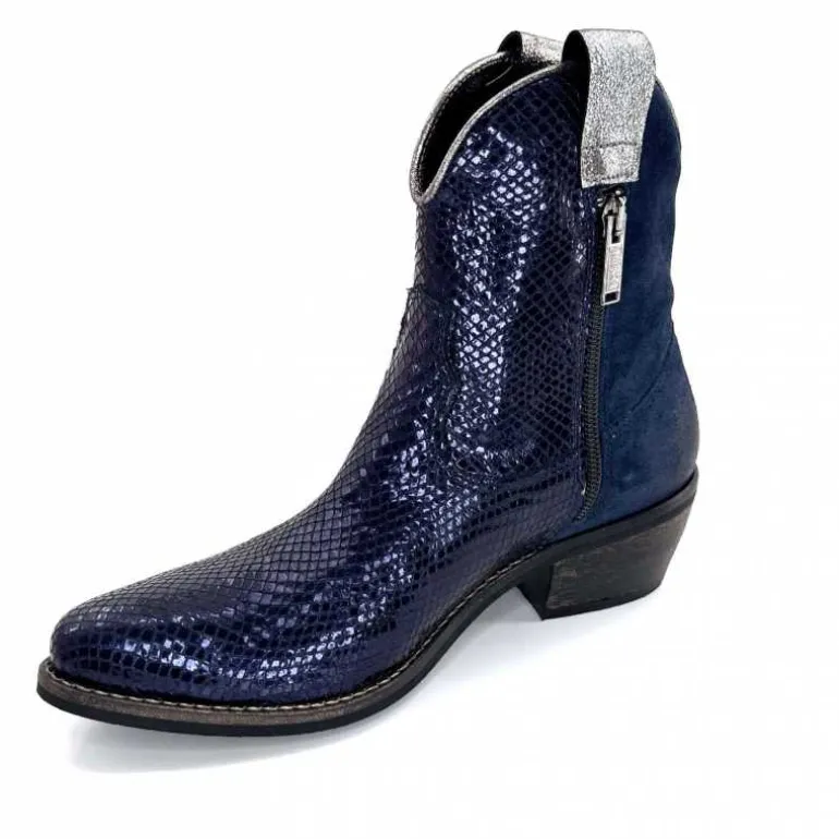 bottines_santiags_minka_heidie_cuir_mtal_ampamp_daim_marine_10.webp Minka Bottines Santiags Heidie Cuir Métal & Daim Marine Flash Sale