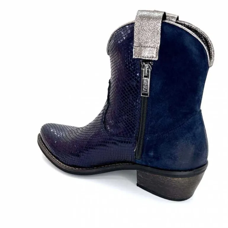 bottines_santiags_minka_heidie_cuir_mtal_ampamp_daim_marine_14.webp Minka Bottines Santiags Heidie Cuir Métal & Daim Marine Flash Sale