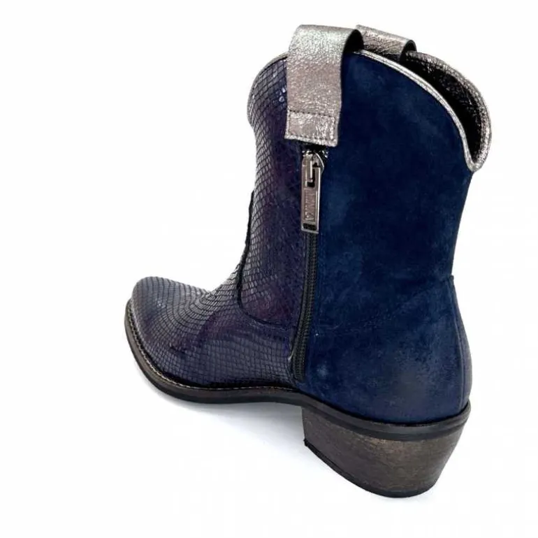 bottines_santiags_minka_heidie_cuir_mtal_ampamp_daim_marine_15.webp Minka Bottines Santiags Heidie Cuir Métal & Daim Marine Flash Sale