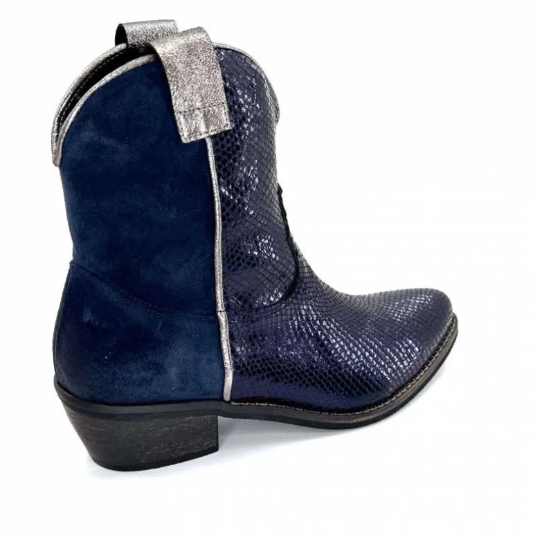 bottines_santiags_minka_heidie_cuir_mtal_ampamp_daim_marine_22.webp Minka Bottines Santiags Heidie Cuir Métal & Daim Marine Flash Sale