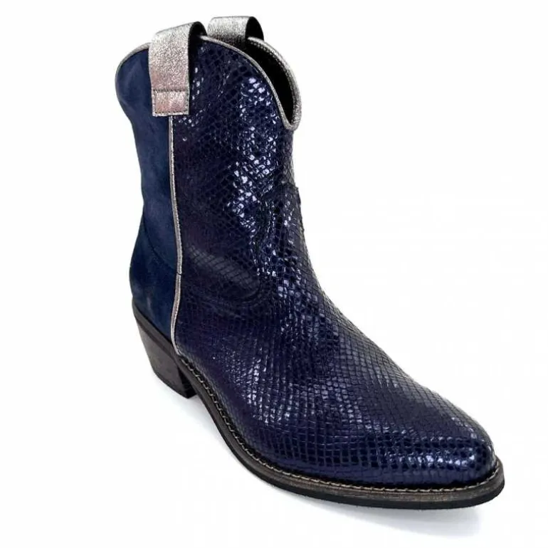 bottines_santiags_minka_heidie_cuir_mtal_ampamp_daim_marine_3.webp Minka Bottines Santiags Heidie Cuir Métal & Daim Marine Flash Sale