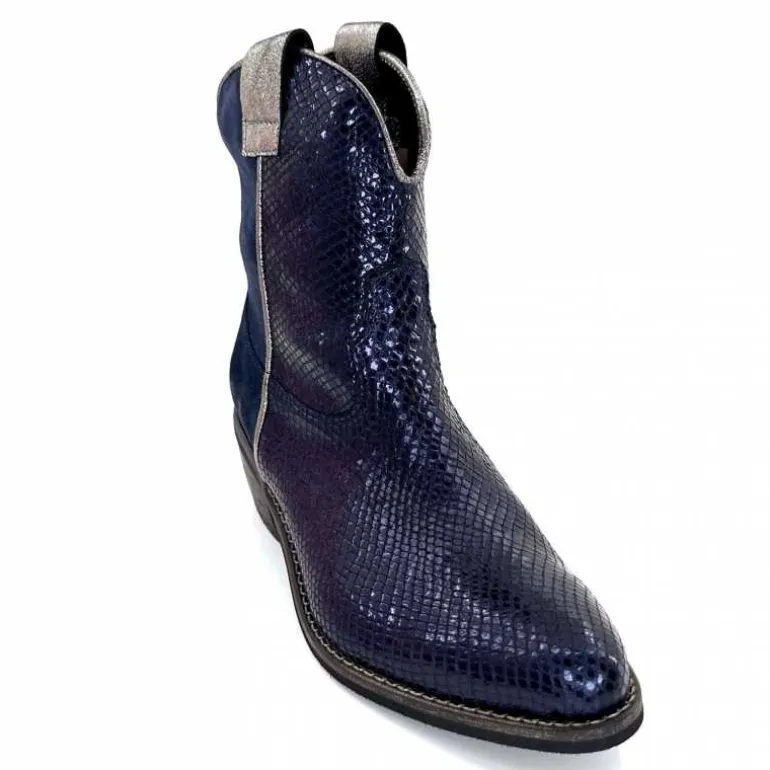 bottines_santiags_minka_heidie_cuir_mtal_ampamp_daim_marine_4.webp Minka Bottines Santiags Heidie Cuir Métal & Daim Marine Flash Sale