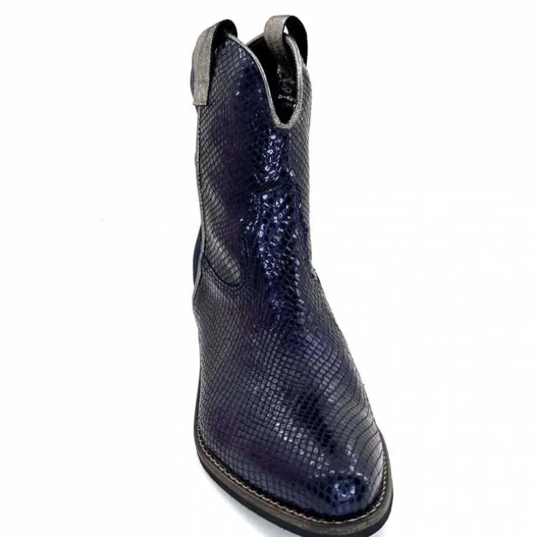 bottines_santiags_minka_heidie_cuir_mtal_ampamp_daim_marine_5.webp Minka Bottines Santiags Heidie Cuir Métal & Daim Marine Flash Sale