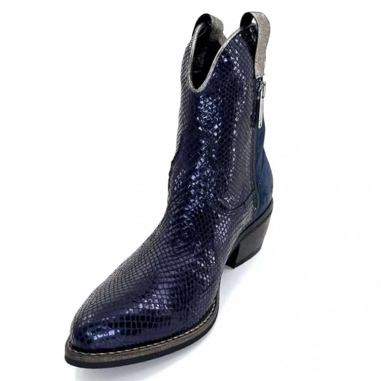 bottines_santiags_minka_heidie_cuir_mtal_ampamp_daim_marine_8.webp Minka Bottines Santiags Heidie Cuir Métal & Daim Marine Flash Sale