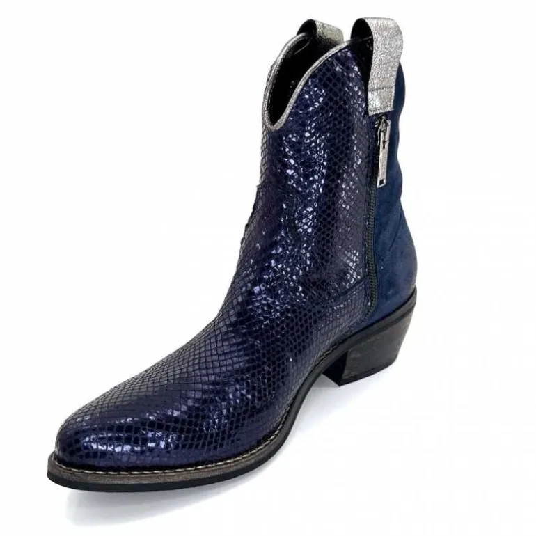 bottines_santiags_minka_heidie_cuir_mtal_ampamp_daim_marine_9.webp Minka Bottines Santiags Heidie Cuir Métal & Daim Marine Flash Sale