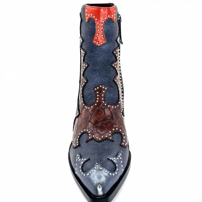 bottines_santiags_noa_harmon__cuir_bleu_marron_ampamp_orange_6.webp noa harmon Bottines Santiags 9098 Cuir , Marron & Orange Bleu Flash Sale