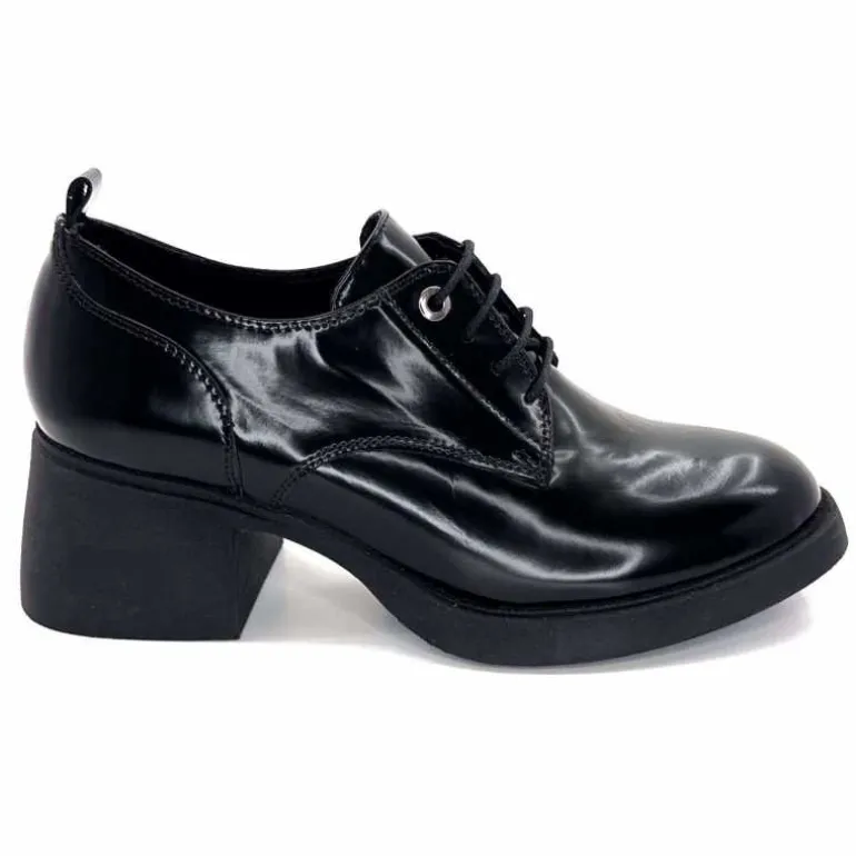 marcha / m.moustafa Derbies à Talon Ivoire Snj 2003 Cuir Glacé Noir Outlet