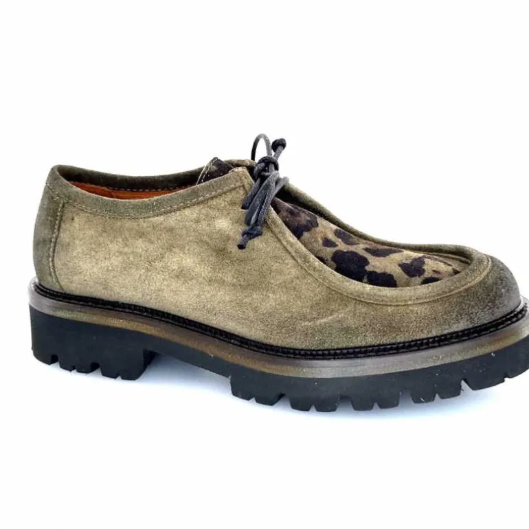 Ivoire0156 Derbies Ivoire 3225 Carrie Daim Kaki New