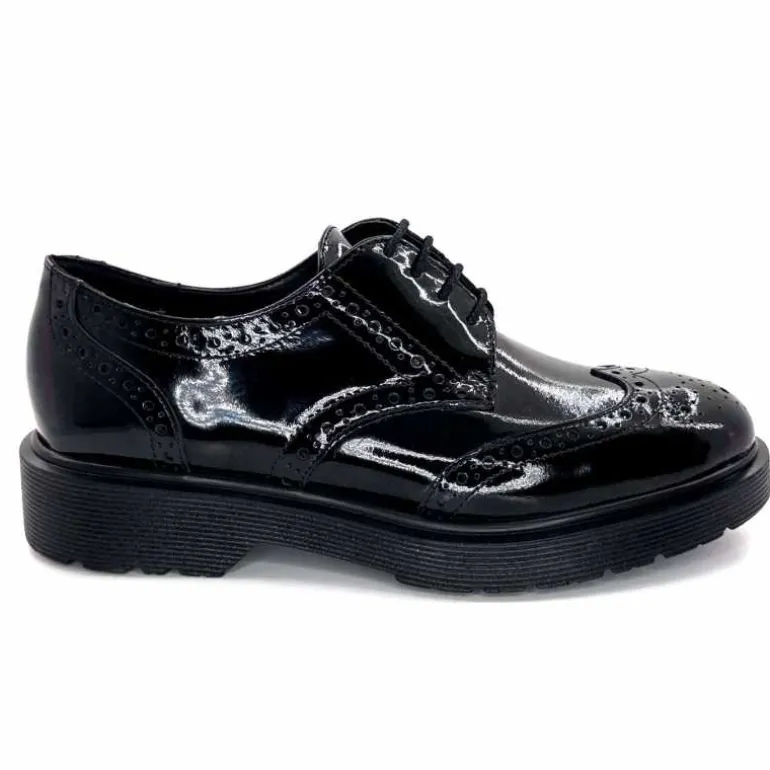 Ivoire0235a Derbies Ivoire 25900 Cuir Vernis Noir Discount