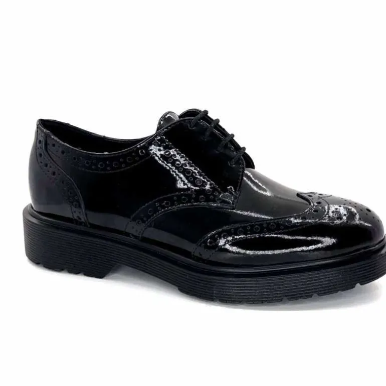 Ivoire0235a Derbies Ivoire 25900 Cuir Vernis Noir Discount