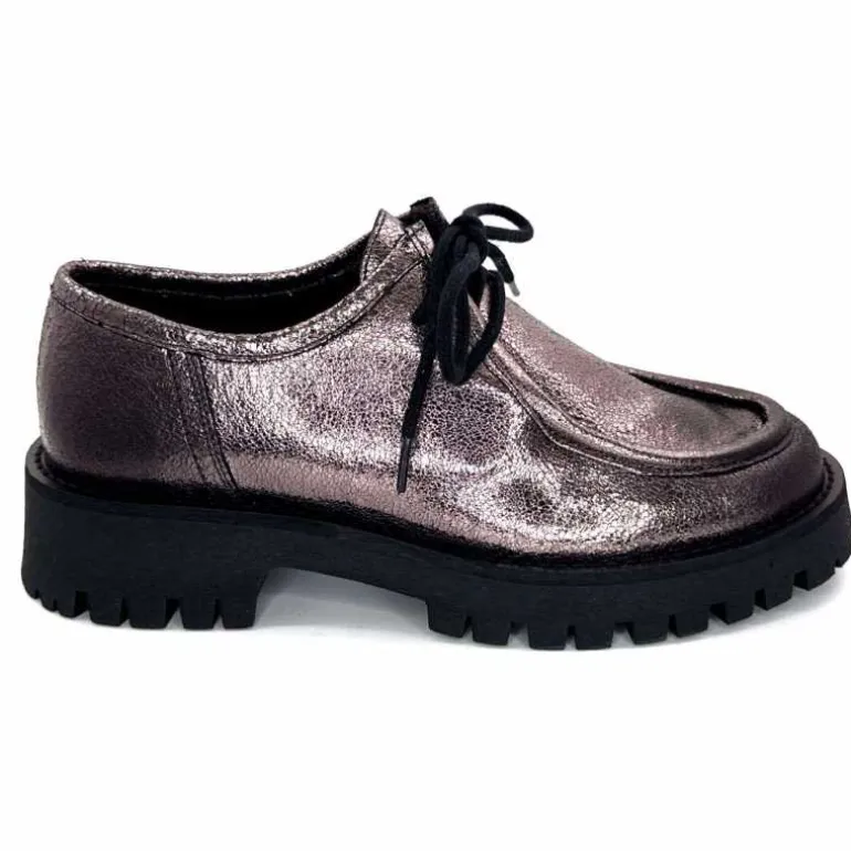 We Do Derbies Ivoire 22313 Veau Velour Crack GrisMétal Best Sale