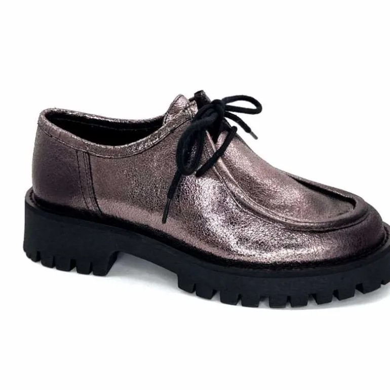 We Do Derbies Ivoire 22313 Veau Velour Crack GrisMétal Best Sale