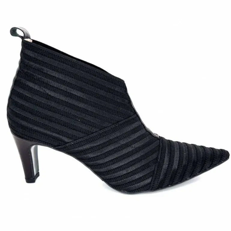 Ivoire0376 Escarpins à Rayures Ivoire 12101 Textile Noir Cheap