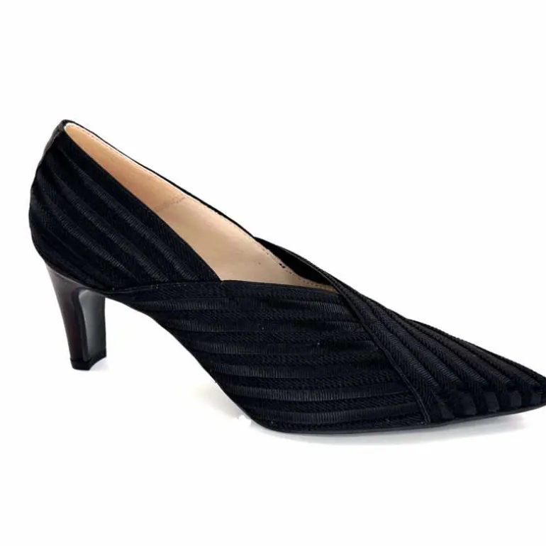 Ivoire0376 Escarpins à Rayures Ivoire 2111 Textile Noir Outlet