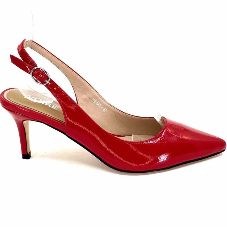 Ivoire0130a Escarpins Bride Arrière Ivoire 8D5197 Vernis Rouge Store