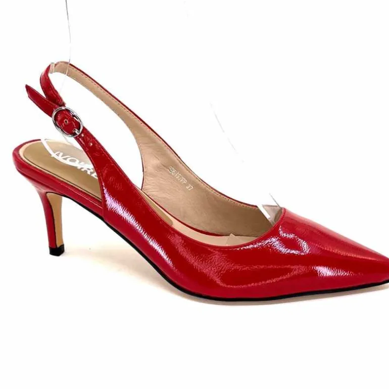Ivoire0130a Escarpins Bride Arrière Ivoire 8D5197 Vernis Rouge Store