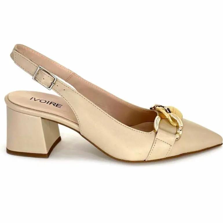 Ivoire0352 Escarpins Bride Arrière Ivoire K292 Milano Cuir Crème Discount