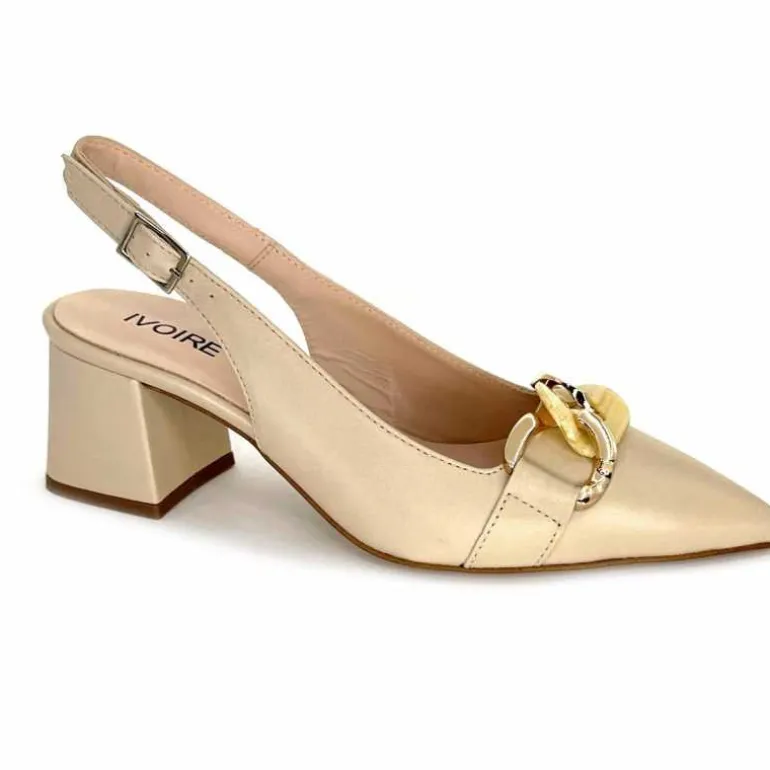 Ivoire0352 Escarpins Bride Arrière Ivoire K292 Milano Cuir Crème Discount