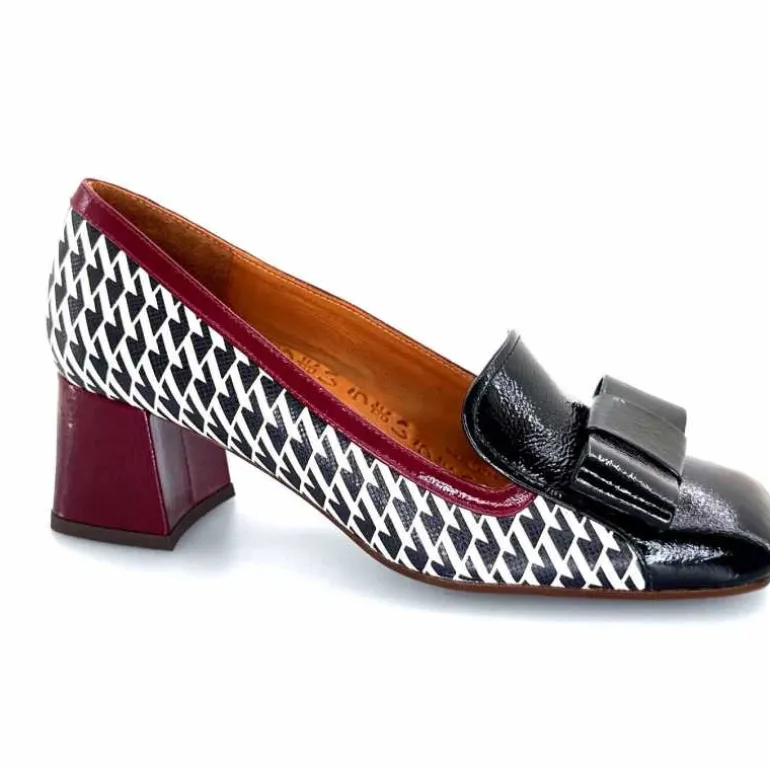 Chie Mihara Escarpins Vilana Cuir Blanc Bordeau Noir Cheap