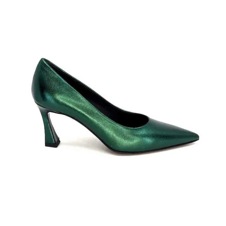 moon flower - enzo di martino Escarpins Enzo Di Martino Eli 702 Cuir Métallique Vert Discount