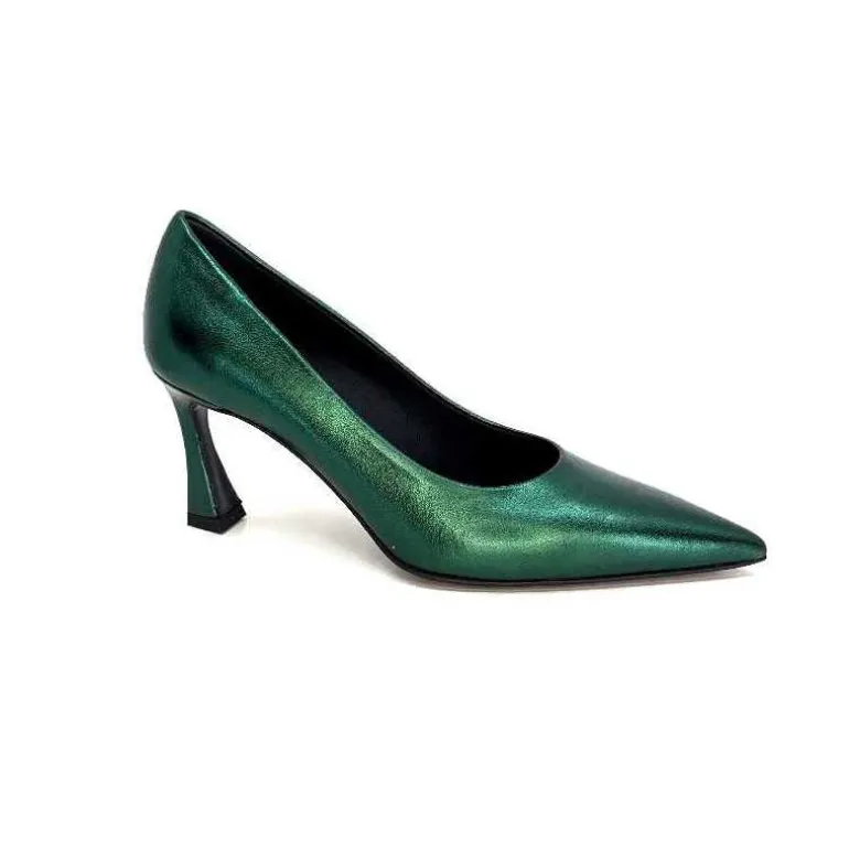 moon flower - enzo di martino Escarpins Enzo Di Martino Eli 702 Cuir Métallique Vert Discount