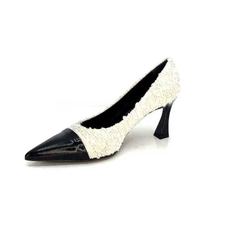 escarpins_enzo_di_martino_eli__textile_crme_cuir_vernis_noir_10.webp moon flower - enzo di martino Escarpins Enzo Di Martino Eli 715 Textile Cuir Vernis Noir Crème Fashion