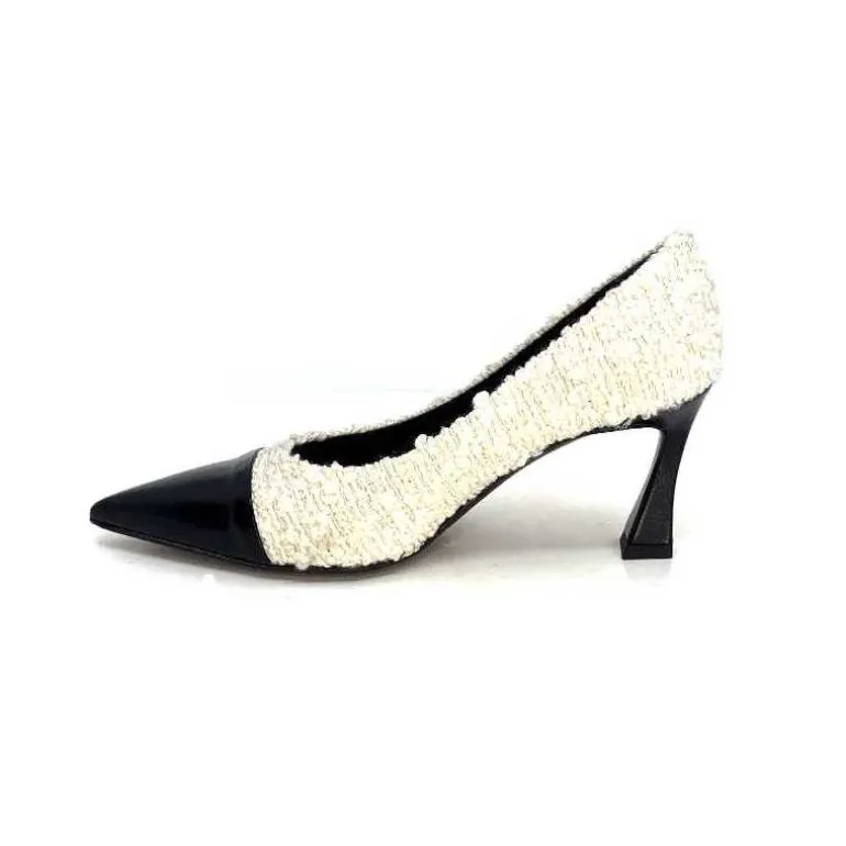 escarpins_enzo_di_martino_eli__textile_crme_cuir_vernis_noir_12.webp moon flower - enzo di martino Escarpins Enzo Di Martino Eli 715 Textile Cuir Vernis Noir Crème Fashion