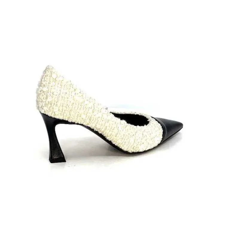 escarpins_enzo_di_martino_eli__textile_crme_cuir_vernis_noir_22.webp moon flower - enzo di martino Escarpins Enzo Di Martino Eli 715 Textile Cuir Vernis Noir Crème Fashion