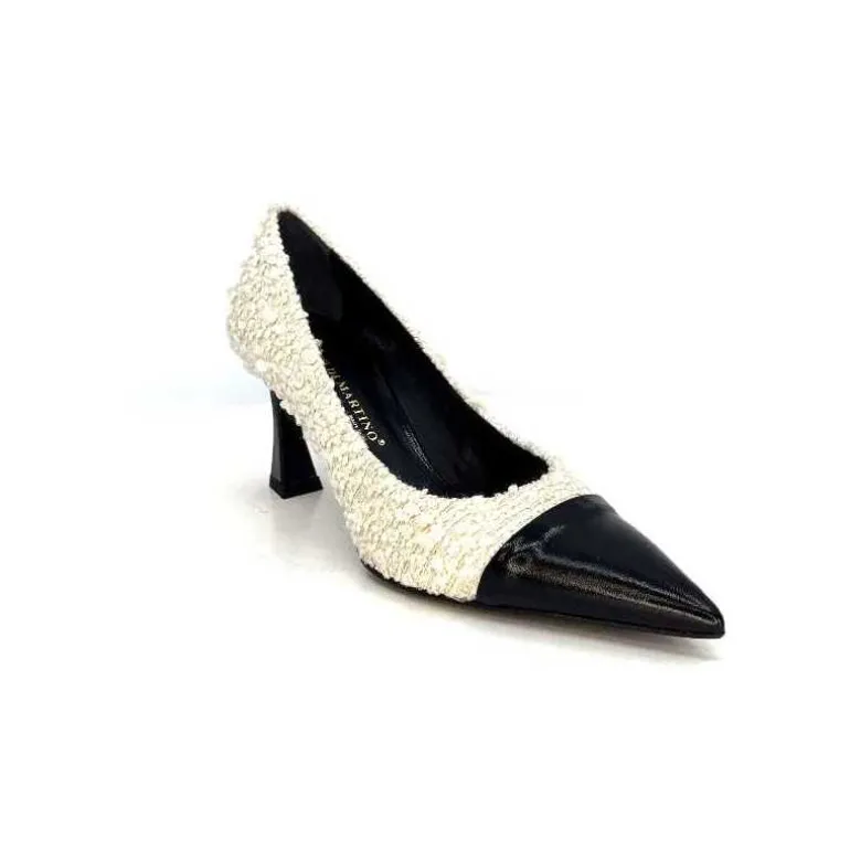 escarpins_enzo_di_martino_eli__textile_crme_cuir_vernis_noir_3.webp moon flower - enzo di martino Escarpins Enzo Di Martino Eli 715 Textile Cuir Vernis Noir Crème Fashion