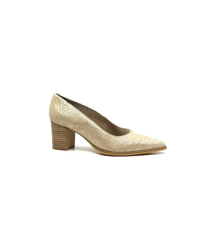 Myma Escarpins 6627/01 Cuir Beige &amp; Or Clearance