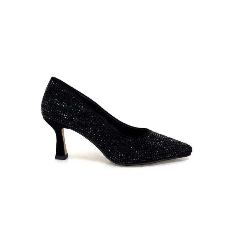 Pedro Miralles Escarpins 25626 Daim Et Strass Noir Sale