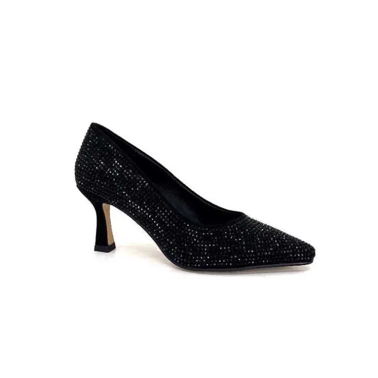 Pedro Miralles Escarpins 25626 Daim Et Strass Noir Sale