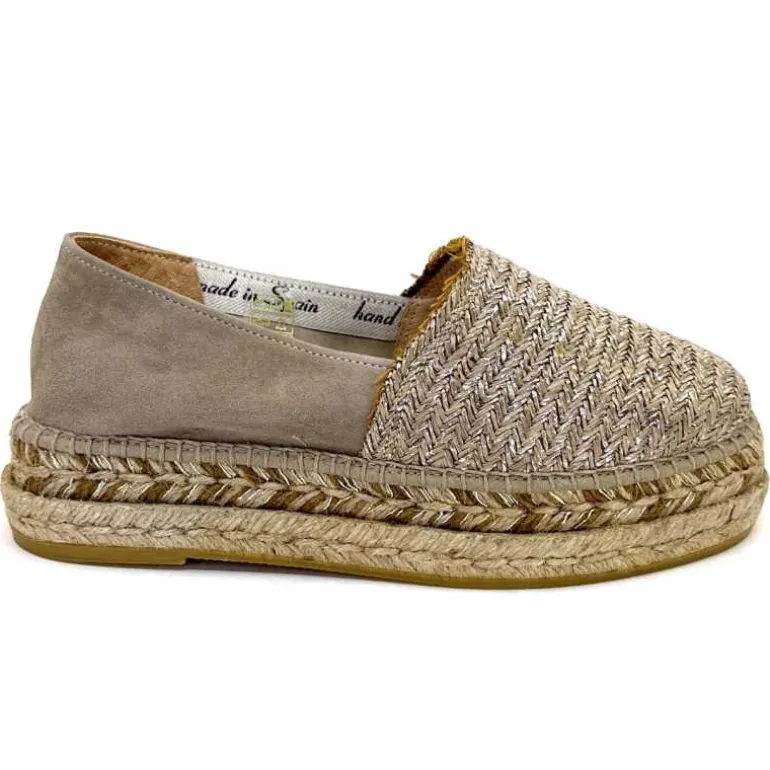 Gaimo Espadrilles Clarion Métal Plata Taupe Fashion