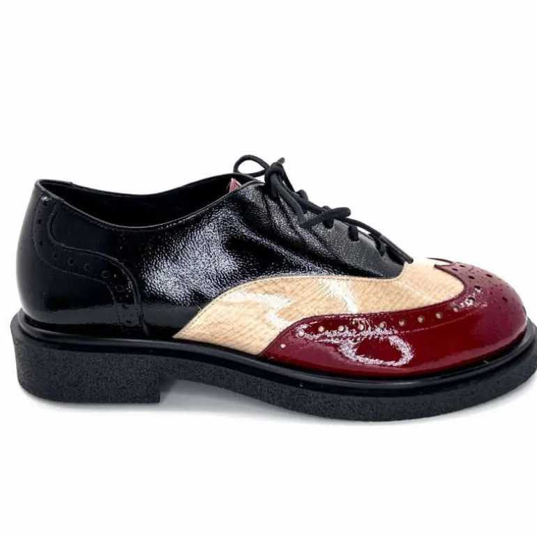 Dansi Lacets 6804 Vernis Crème Bordeaux Noir Cheap