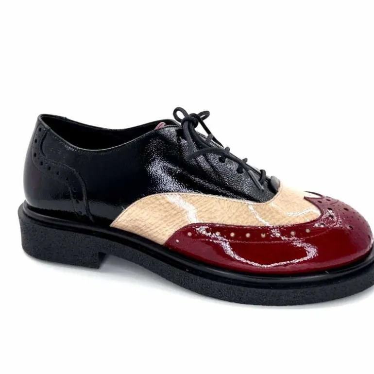 Dansi Lacets 6804 Vernis Crème Bordeaux Noir Cheap