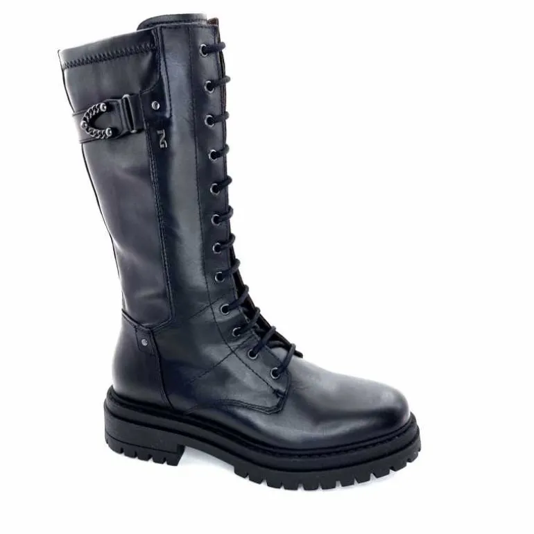 Nero Giardini Mi-Bottes Rangers Lacées Zip Néro Giardini 1411840 D100 Cuir Noir Cheap