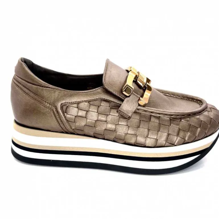 Softwaves Mocassins à Plateforme 7.78.73 Cuir Bronze Best Sale
