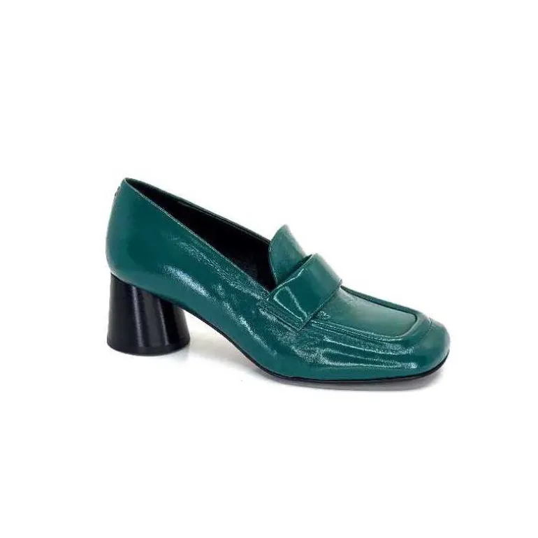 Halmanera Mocassins à Talon Dani 03 Cuir Vert Cheap