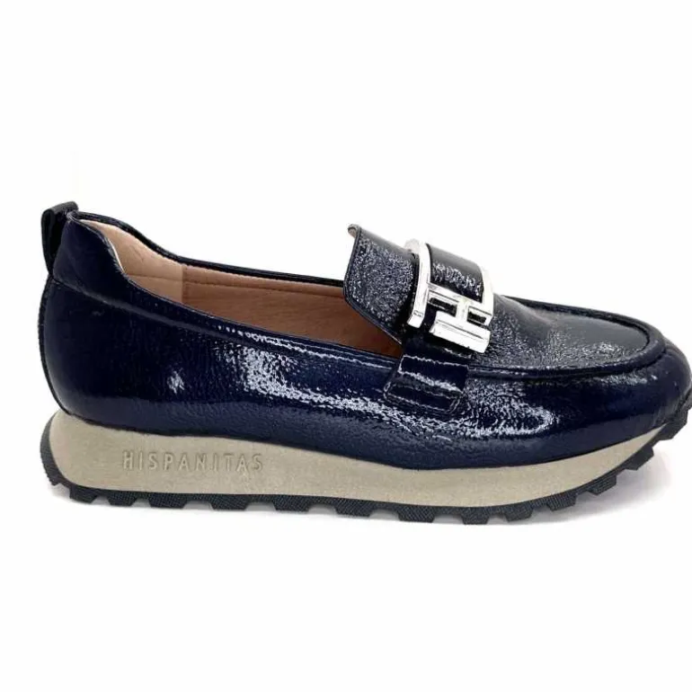 Hispanitas Mocassins Baskets Hi 243621 Loira Cuir Vernis Marine Best