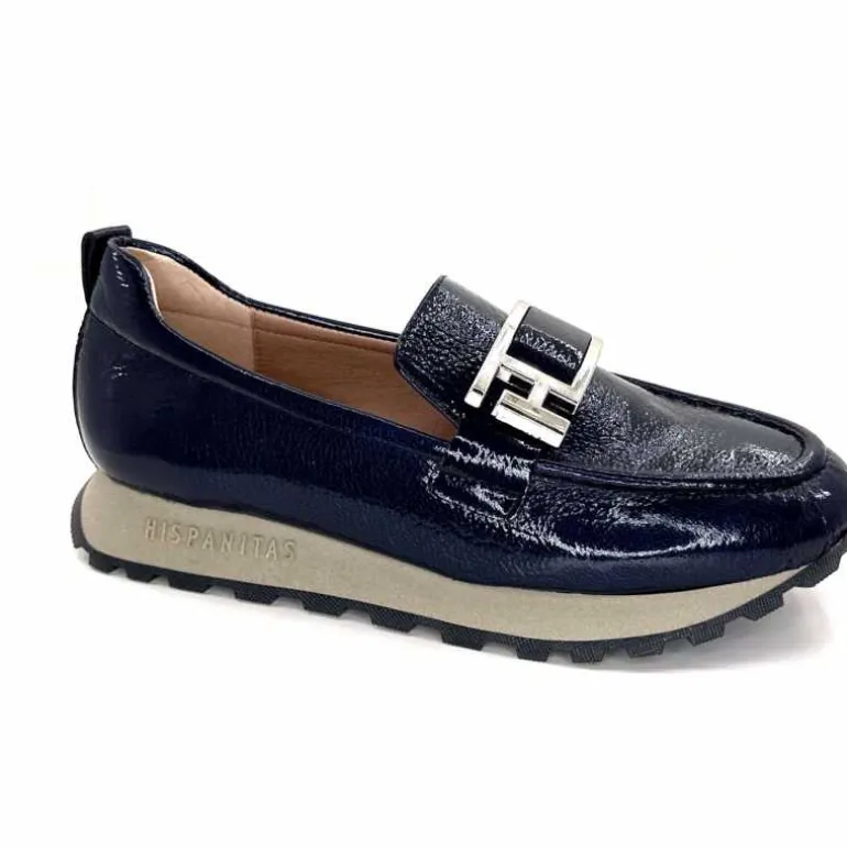 Hispanitas Mocassins Baskets Hi 243621 Loira Cuir Vernis Marine Best