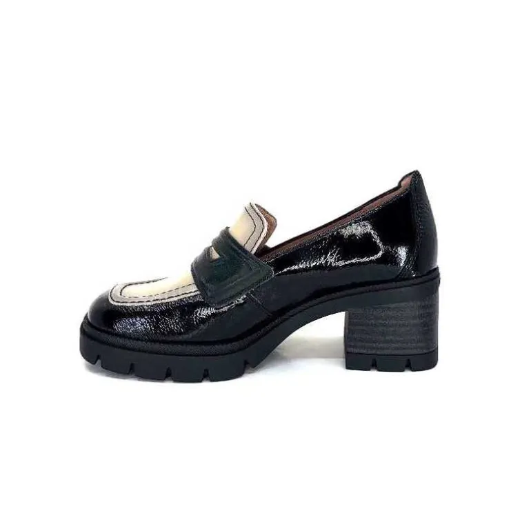 Hispanitas Mocassins Chi 232965 Everest Cuir Vernis Cuir Vert &amp; Beige Noir Store