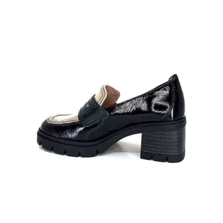 Hispanitas Mocassins Chi 232965 Everest Cuir Vernis Cuir Vert &amp; Beige Noir Store