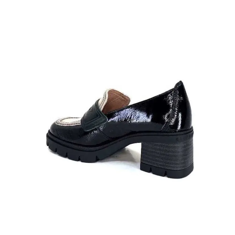 Hispanitas Mocassins Chi 232965 Everest Cuir Vernis Cuir Vert &amp; Beige Noir Store
