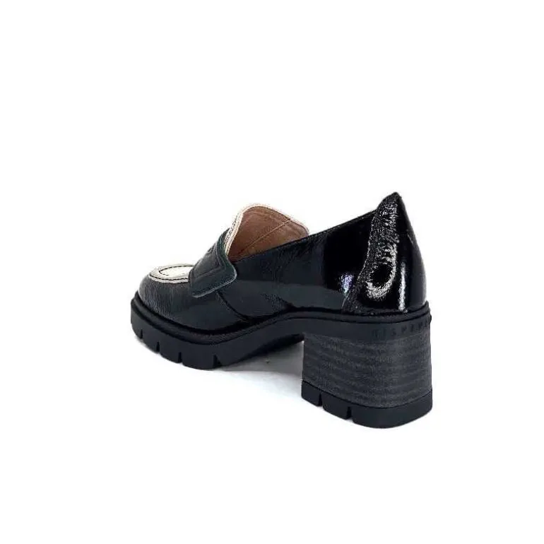 Hispanitas Mocassins Chi 232965 Everest Cuir Vernis Cuir Vert &amp; Beige Noir Store