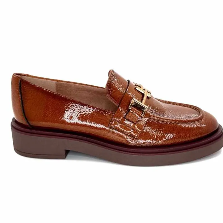 Hispanitas Mocassins Hi 243632 Brookly Cuir Vernis Marron Cheap
