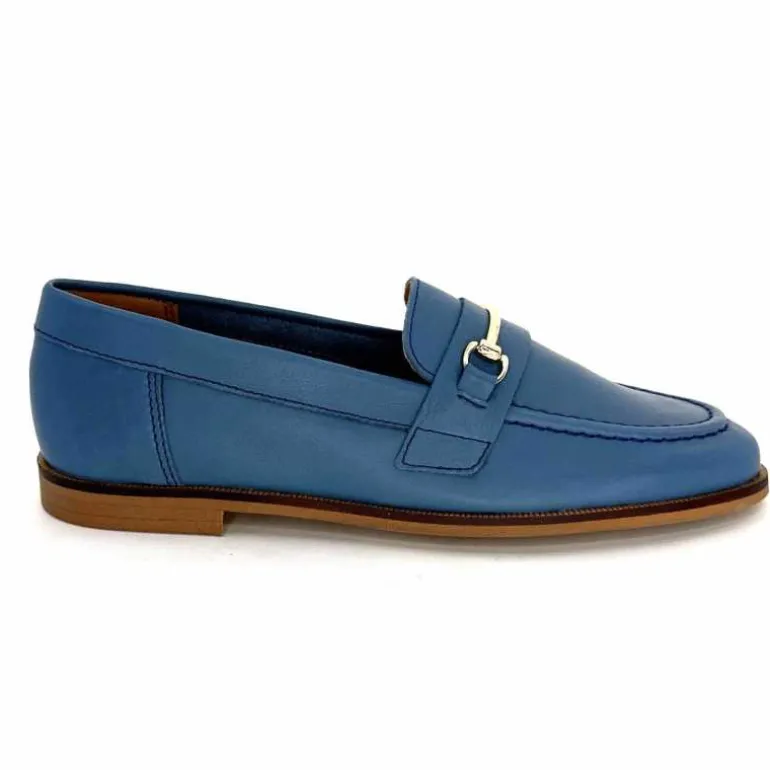 Ivoire0209b Mocassins Ivoire 12646 Cuir Jeans Bleu Best Sale