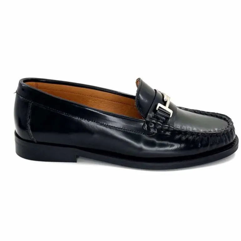 Ivoire0209b Mocassins Ivoire 13374 Cuir Polido Noir Cheap