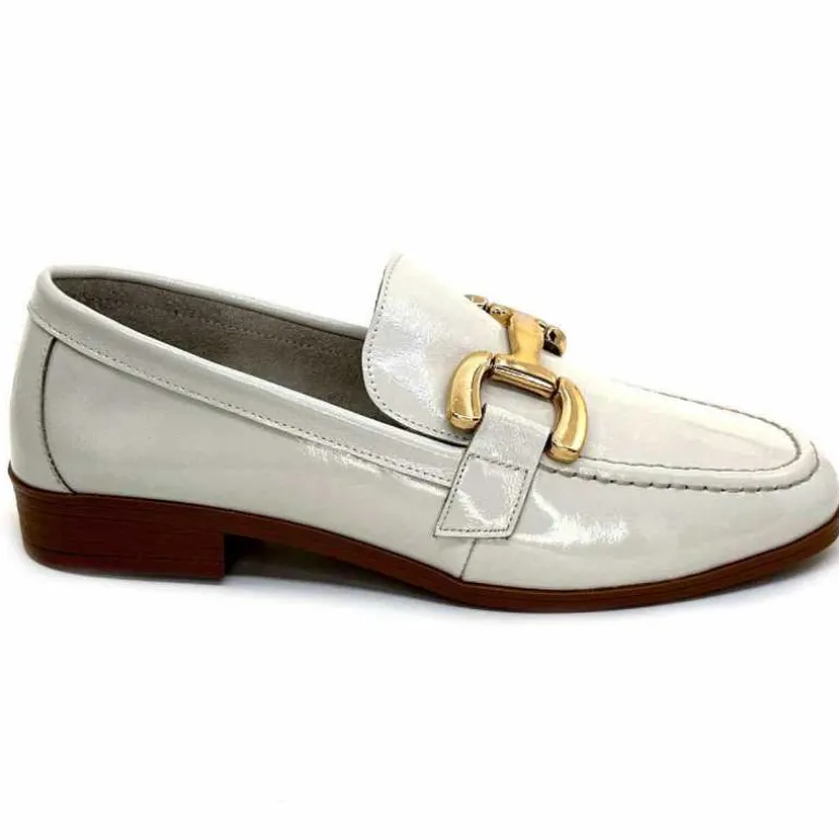 382-ivoire Mocassins Ivoire 30303 Cuir Vernis Crème Outlet