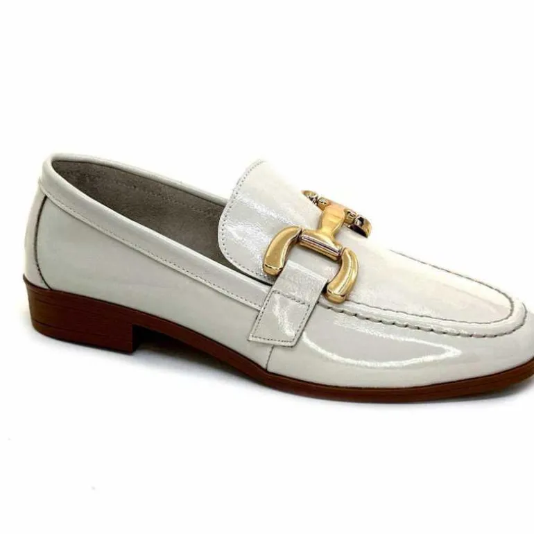 382-ivoire Mocassins Ivoire 30303 Cuir Vernis Crème Outlet