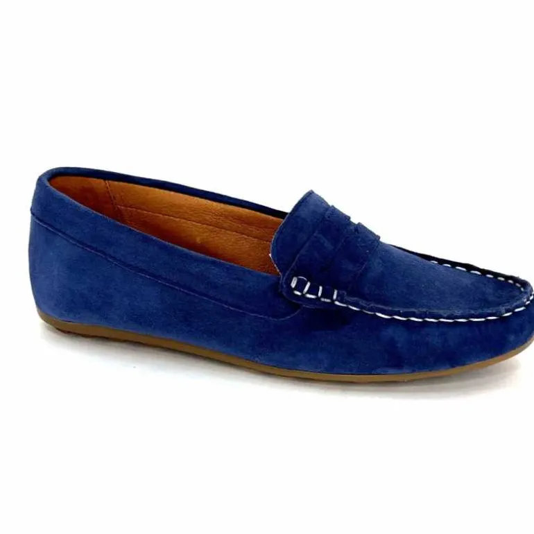 Ivoire0209b Mocassins Ivoire 11163 Daim Bleu Best Sale